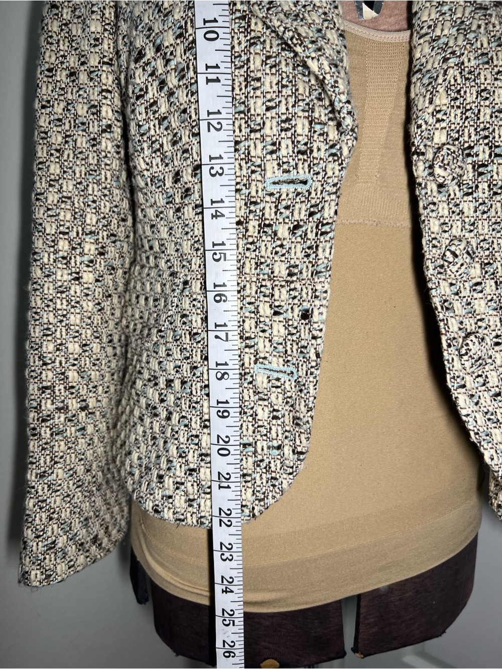 LOFT Cream and Black Textured Knit Blazer - Picture 5 of 8